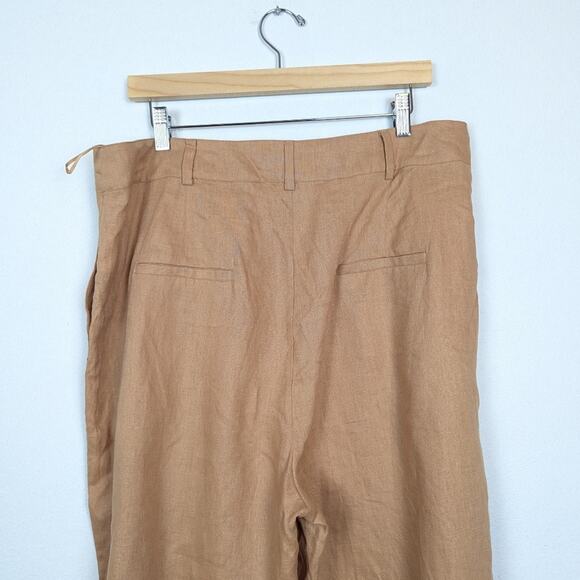 NWT Nicholas Delfina Twig Brown Longline Linen Shorts Size 18 - Picture 4 of 11